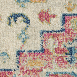 HomeRoots 5' Pink and Ivory Southwestern Distressed Area Rug – Soft, Durable, Vintage-Inspired Home Accent Piece 7? x 10? 385592