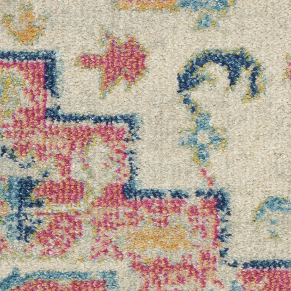 HomeRoots 5' Pink and Ivory Southwestern Distressed Area Rug – Soft, Durable, Vintage-Inspired Home Accent Piece 7? x 10? 385592