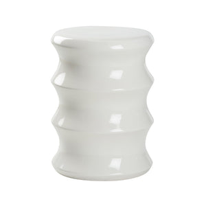 Chelsea House Shelbourne White Ceramic Garden Seat By Jamie Merida — Bamboo-Inspired Stool, Side Table, Plant Stand (19.5"H) 385593