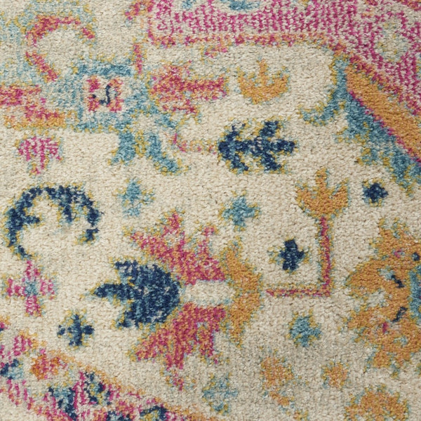 HomeRoots 5' Pink and Ivory Southwestern Distressed Area Rug – Soft, Durable, Vintage-Inspired Home Accent Piece 8? x 10? 385594
