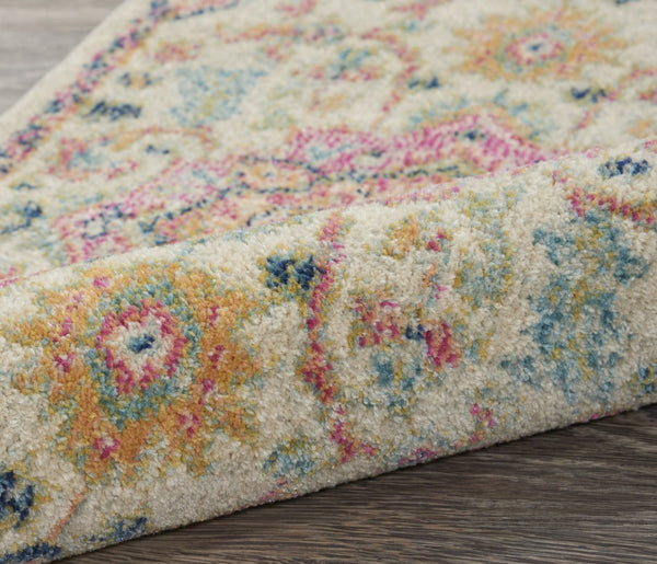 HomeRoots 5' Pink and Ivory Southwestern Distressed Area Rug – Soft, Durable, Vintage-Inspired Home Accent Piece 8? x 10? 385594