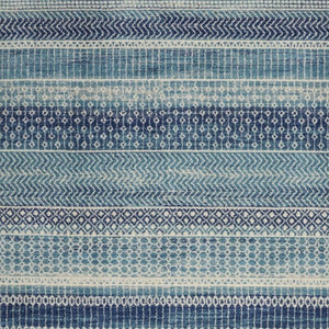 HomeRoots 5' Navy Blue and Ivory Southwestern Area Rug - Durable, Stylish Design for Living Spaces and More 5? x 7? 385598