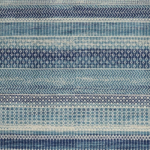 HomeRoots 5' Navy Blue and Ivory Southwestern Area Rug - Durable, Stylish Design for Living Spaces and More 5? x 7? 385598