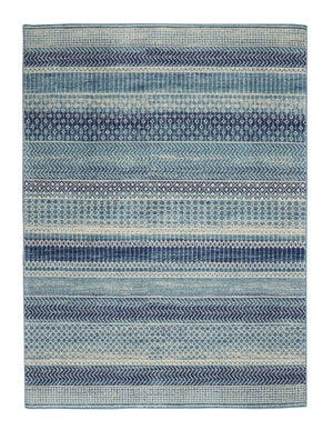 HomeRoots 5' Navy Blue and Ivory Southwestern Area Rug - Durable, Stylish Design for Living Spaces and More 5? x 7? 385598