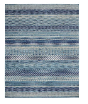 HomeRoots 5' Navy Blue and Ivory Southwestern Area Rug - Durable, Stylish Design for Living Spaces and More 7? x 10? 385600