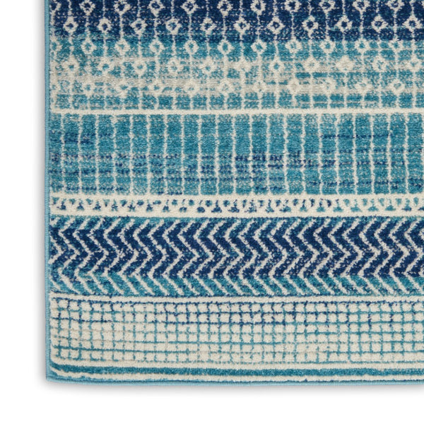 HomeRoots 5' Navy Blue and Ivory Southwestern Area Rug - Durable, Stylish Design for Living Spaces and More 7? x 10? 385600