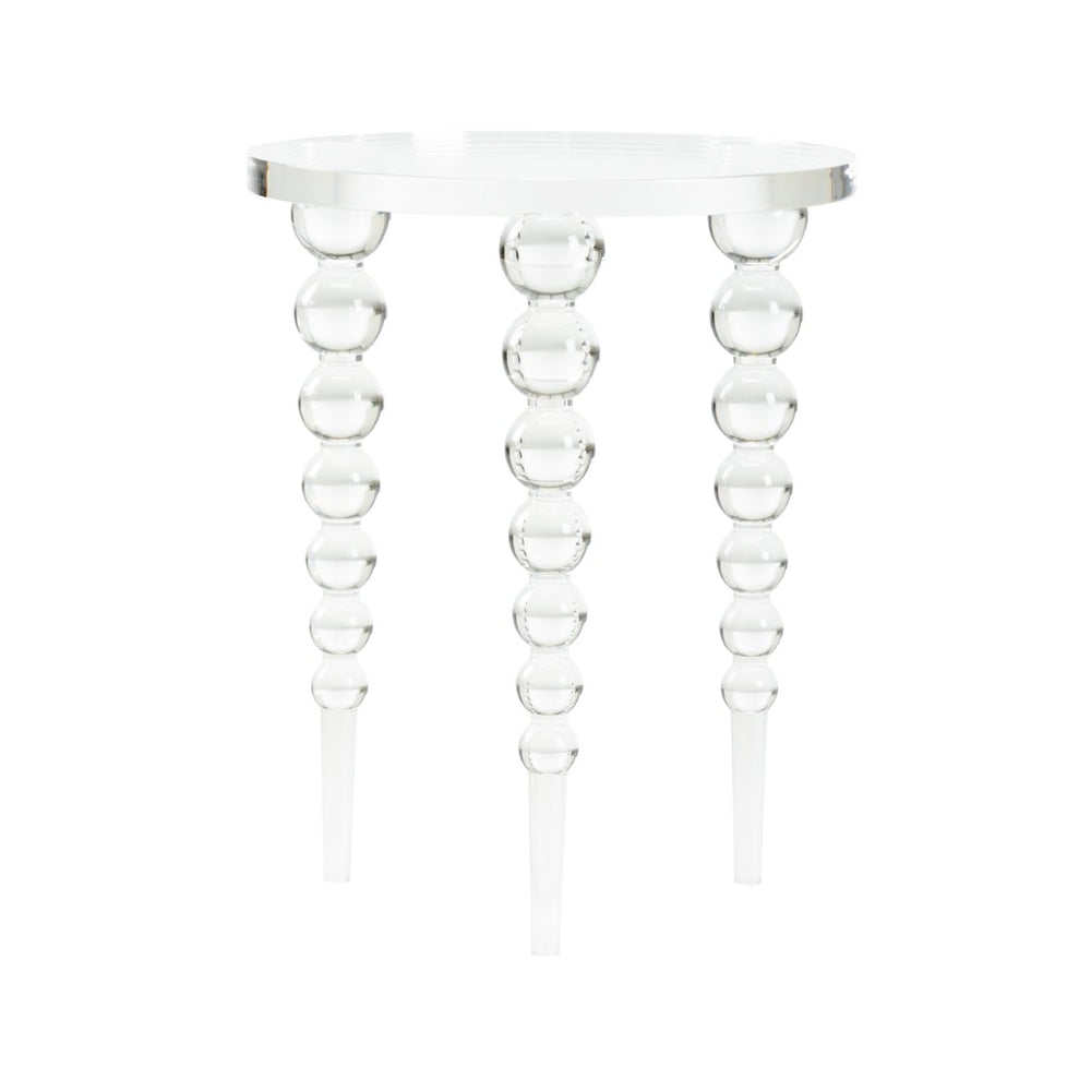 Chelsea House Bolla Clear Acrylic Side Table With Ball-Turned Legs — Timeless Sculptural Accent For Any Room 385601