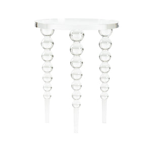Chelsea House Bolla Clear Acrylic Side Table With Ball-Turned Legs — Timeless Sculptural Accent For Any Room 385601