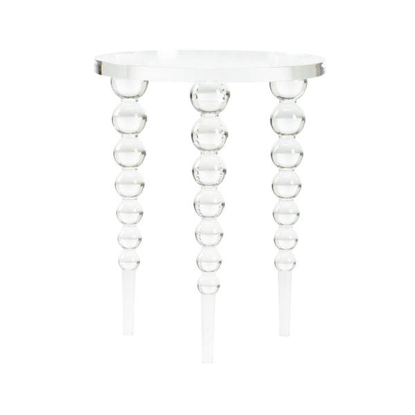 Chelsea House Bolla Clear Acrylic Side Table With Ball-Turned Legs — Timeless Sculptural Accent For Any Room 385601