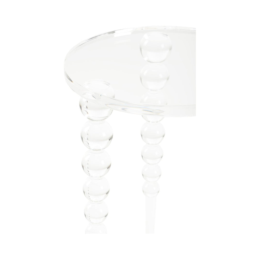 Chelsea House Bolla Clear Acrylic Side Table With Ball-Turned Legs — Timeless Sculptural Accent For Any Room 385601