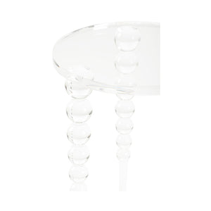 Chelsea House Bolla Clear Acrylic Side Table With Ball-Turned Legs — Timeless Sculptural Accent For Any Room 385601
