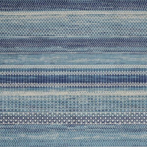HomeRoots 5' Navy Blue and Ivory Southwestern Area Rug - Durable, Stylish Design for Living Spaces and More 8? x 10? 385601