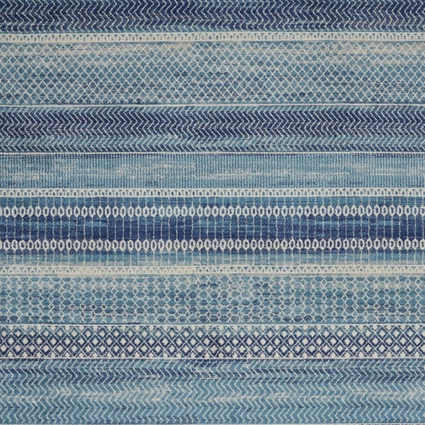 HomeRoots 5' Navy Blue and Ivory Southwestern Area Rug - Durable, Stylish Design for Living Spaces and More 8? x 10? 385601