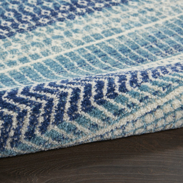 HomeRoots 5' Navy Blue and Ivory Southwestern Area Rug - Durable, Stylish Design for Living Spaces and More 8? x 10? 385601