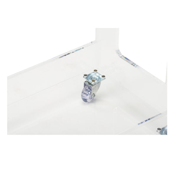 Chelsea House Bertie Clear Acrylic Bar Cart With Chrome Wheels — Compact Mobile Mini Bar For Modern Small Spaces 385602