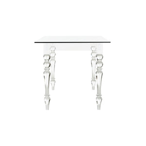 Chelsea House Violet Acrylic & Glass Neoclassical Table — 59" Desk Or Dining Table With Fluted Legs, Transparent Chic 385607