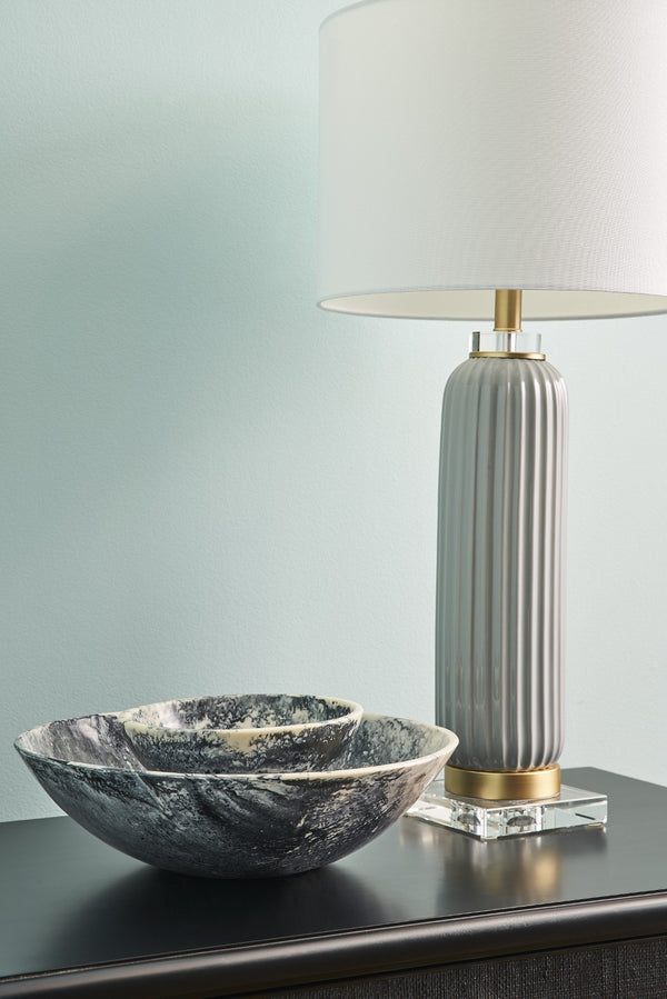 Chelsea House Bucolic Marbleized Gray Decorative Bowl Small — Handcrafted Rustic Accent For Tables, Shelves & Vignettes 385611