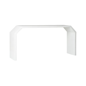 Chelsea House Rhea Modernist Console Table By Shayla Copas — 70" High-Gloss White Sculptural Entryway Focal Point 385618