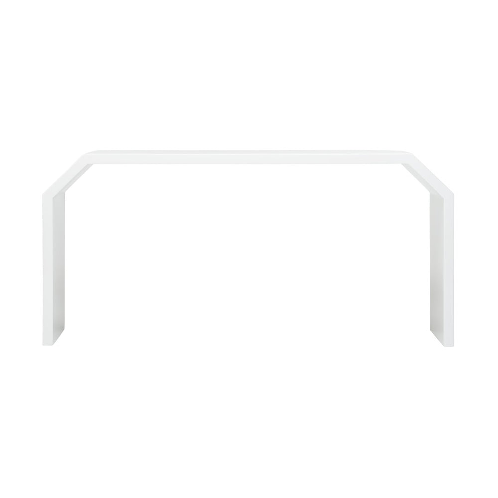 Chelsea House Rhea Modernist Console Table By Shayla Copas — 70" High-Gloss White Sculptural Entryway Focal Point 385618