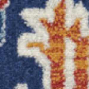 Homeroots 4' X 6' Blue And Ivory Floral Power Loom Area Rug  Polypropylene 385630