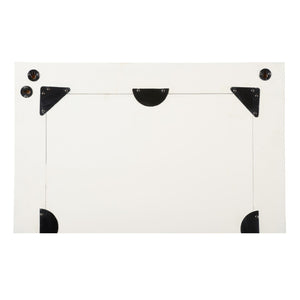 Chelsea House Cambridge Hand-Cut Bone Inlay Mirror 48" X 28.25" — Blue & White Geometric Frame, Sculptural Focal Piece 385631