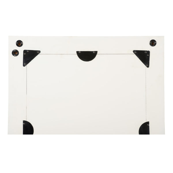 Chelsea House Cambridge Hand-Cut Bone Inlay Mirror 48" X 28.25" — Blue & White Geometric Frame, Sculptural Focal Piece 385631