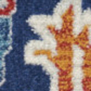 Homeroots 5' X 7' Blue And Ivory Floral Power Loom Area Rug  Polypropylene 385631