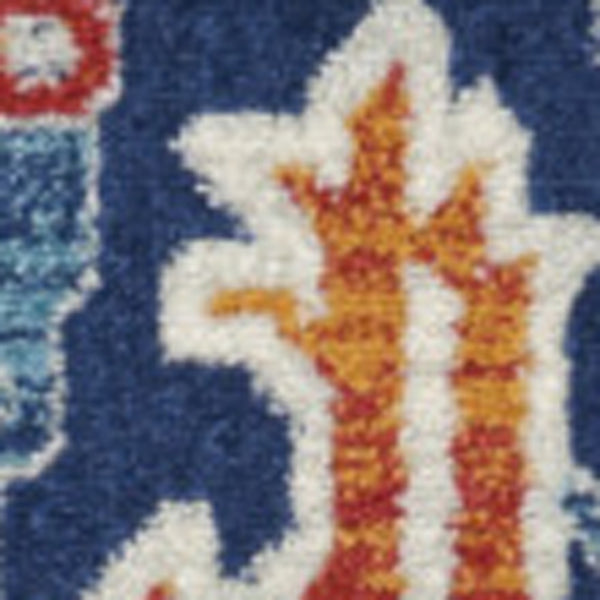 Homeroots 5' X 7' Blue And Ivory Floral Power Loom Area Rug  Polypropylene 385631