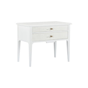 Chelsea House Georgian Lowboy White With Linen Drawer & Clear Acrylic Pull — Compact Designer Nightstand, 28"H 385636