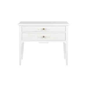 Chelsea House Georgian Lowboy White With Linen Drawer & Clear Acrylic Pull — Compact Designer Nightstand, 28"H 385636