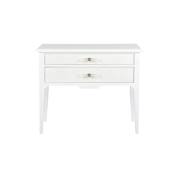 Chelsea House Georgian Lowboy White With Linen Drawer & Clear Acrylic Pull — Compact Designer Nightstand, 28"H 385636