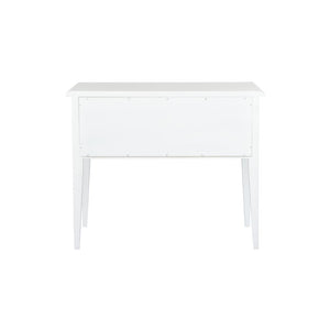 Chelsea House Georgian Lowboy White With Linen Drawer & Clear Acrylic Pull — Compact Designer Nightstand, 28"H 385636