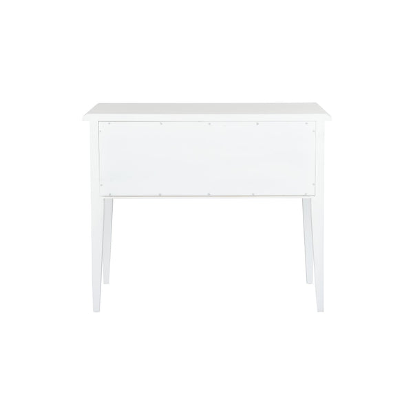 Chelsea House Georgian Lowboy White With Linen Drawer & Clear Acrylic Pull — Compact Designer Nightstand, 28"H 385636
