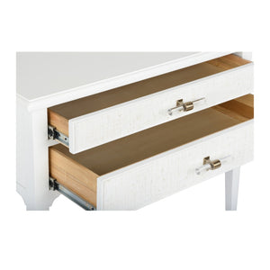 Chelsea House Georgian Lowboy White With Linen Drawer & Clear Acrylic Pull — Compact Designer Nightstand, 28"H 385636