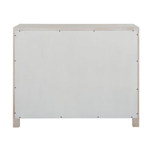 Chelsea House Trujillo Whitewashed Cabinet With Wave Cutouts — Artisan Two-Door Storage, Adjustable Shelf, 42"W 385639