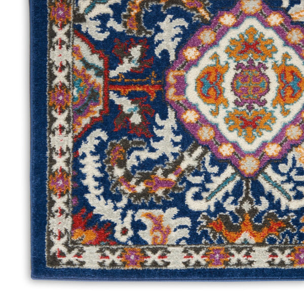 HomeRoots 8' Blue and Ivory Oriental Area Rug - Timeless Transitional Design for Elegant Living Spaces 8' x 10' 385642