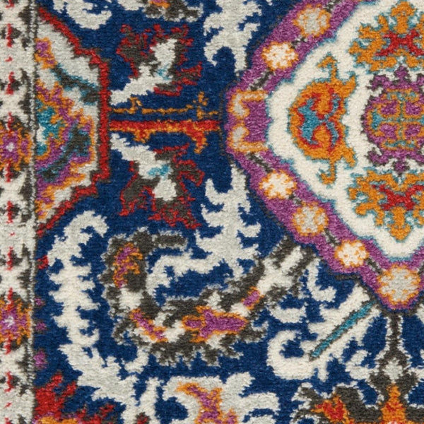 HomeRoots 8' Blue and Ivory Oriental Area Rug - Timeless Transitional Design for Elegant Living Spaces 8' x 10' 385642
