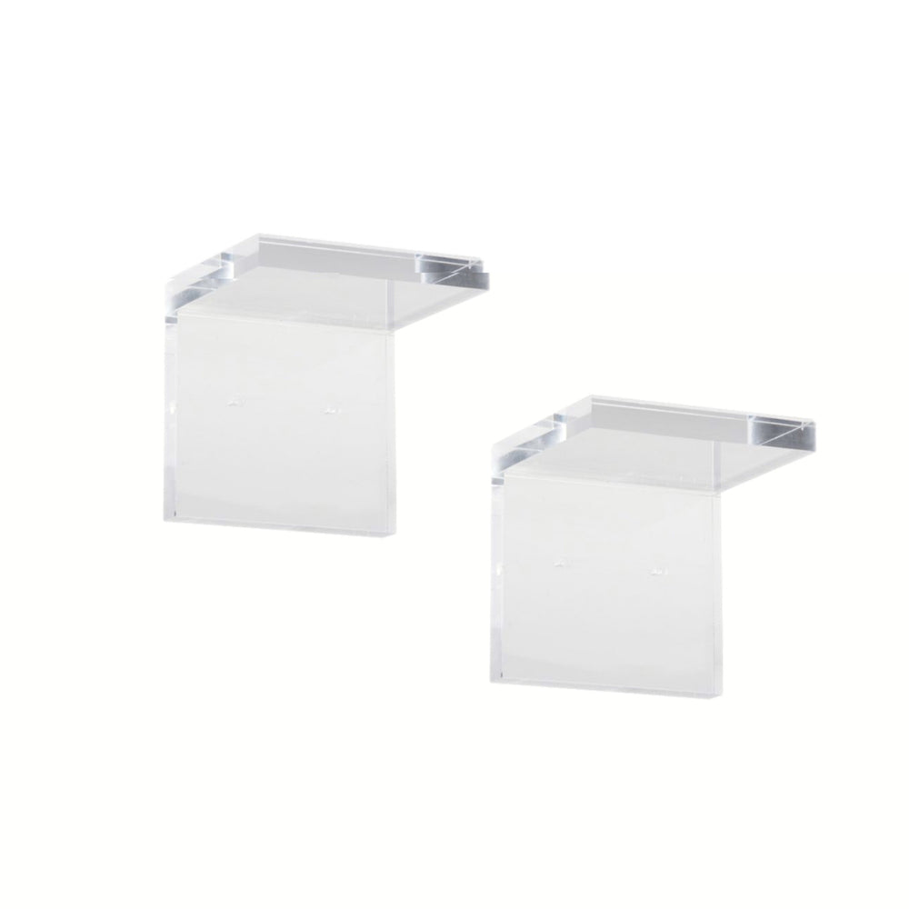 Chelsea House Regency Clear Acrylic Wall Bracket Pair — 7" Regency-Style Shelves, Invisible Display, Sturdy Elegant Support 385645