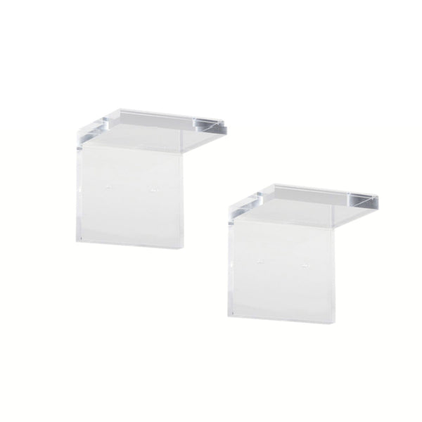Chelsea House Regency Clear Acrylic Wall Bracket Pair — 7" Regency-Style Shelves, Invisible Display, Sturdy Elegant Support 385645