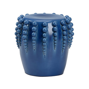 Chelsea House Sea Urchin Garden Stool With Crackle Blue Glaze, Beaded Ceramic Accent Seat Table For Coastal Decor 385650