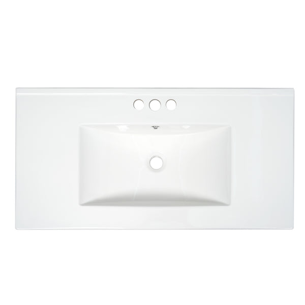 English Elm 36 36" Modern Shaker Bathroom Vanity with Ceramic Sink, Soft-Close Drawers & Doors, Durable Handles White N729P288872K