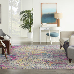 HomeRoots 7' Striking Yellow and Gray Abstract Area Rug - Modern Art Design for Stylish Spaces and Durability 8' x 10' 385667