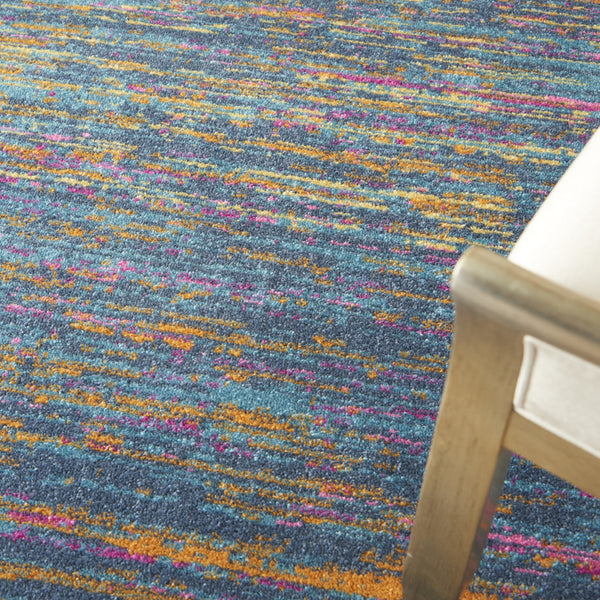 Homeroots 4' X 6' Blue Distressed Striations Area Rug  Polypropylene 385673