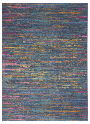 Homeroots 4' X 6' Blue Distressed Striations Area Rug  Polypropylene 385673