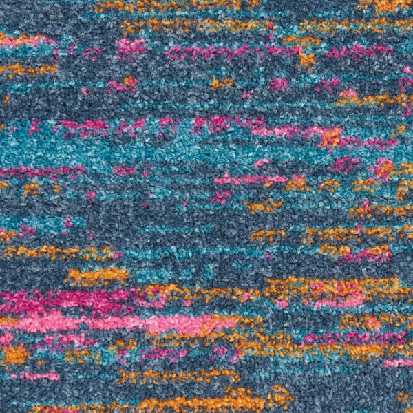 Homeroots 4' X 6' Blue Distressed Striations Area Rug  Polypropylene 385673