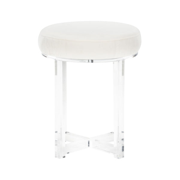 Lucy Acrylic Stool White/Cream 385674 Chelsea House
