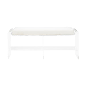 Renee Acrylic Long Bench White/Cream 385676 Chelsea House