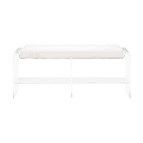 Renee Acrylic Long Bench White/Cream 385676 Chelsea House