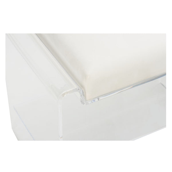 Renee Acrylic Long Bench White/Cream 385676 Chelsea House