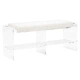 Renee Acrylic Long Bench White/Cream 385676 Chelsea House